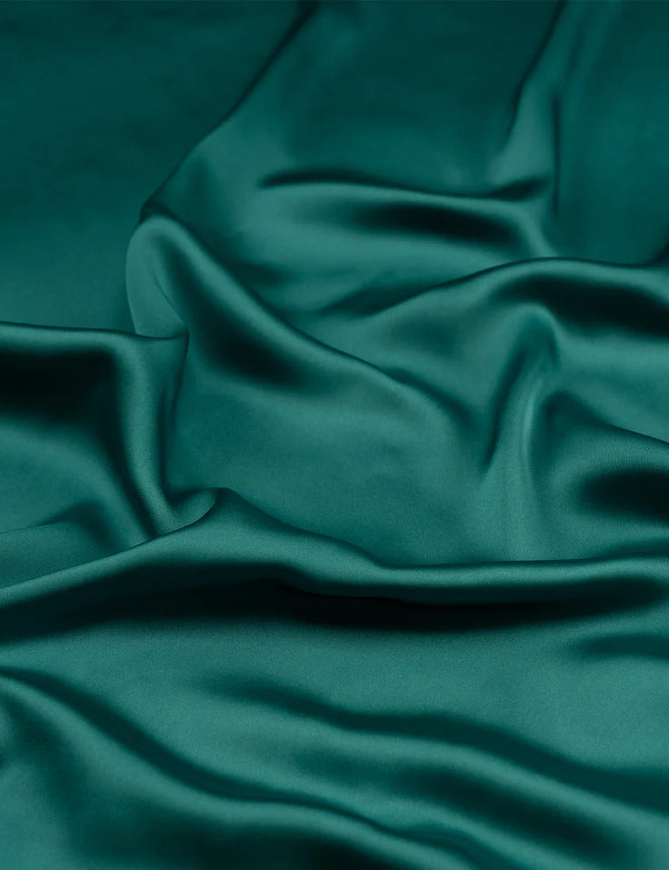 Stain Silk Hijab/Stoler - Teal Blue