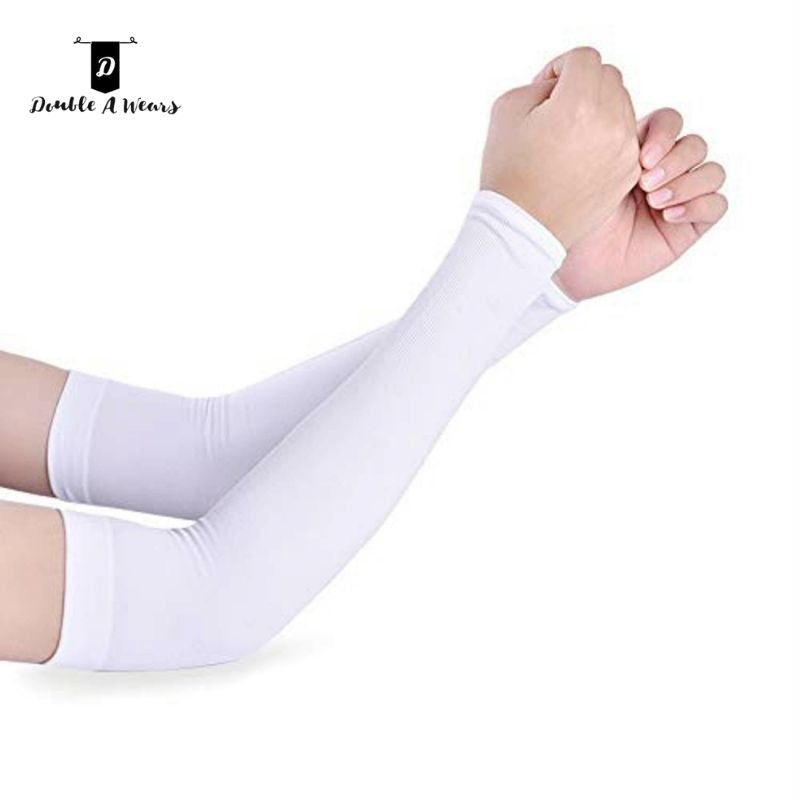 White Premium Unisex Stretchable Arm Sleeves