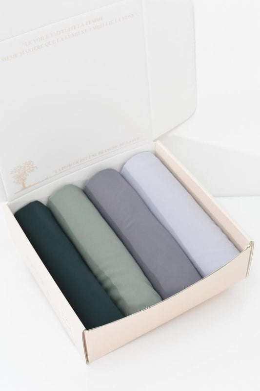 Pack Of 4 Georgette Hijab Box - Black Coffee