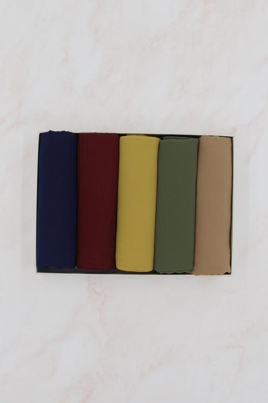Pack Of 5 Georgette Hijab Box - Marigold