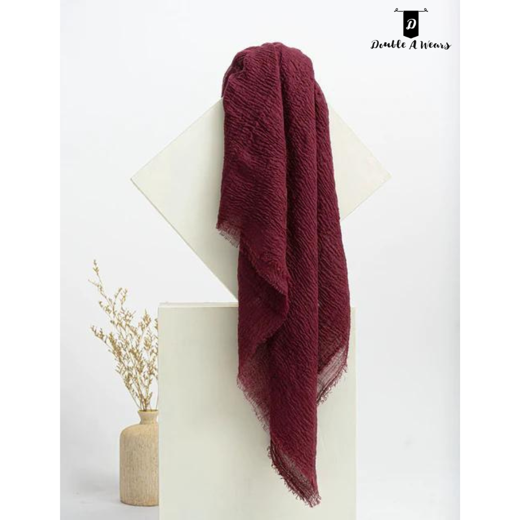 Crimps Hijab - Maroon