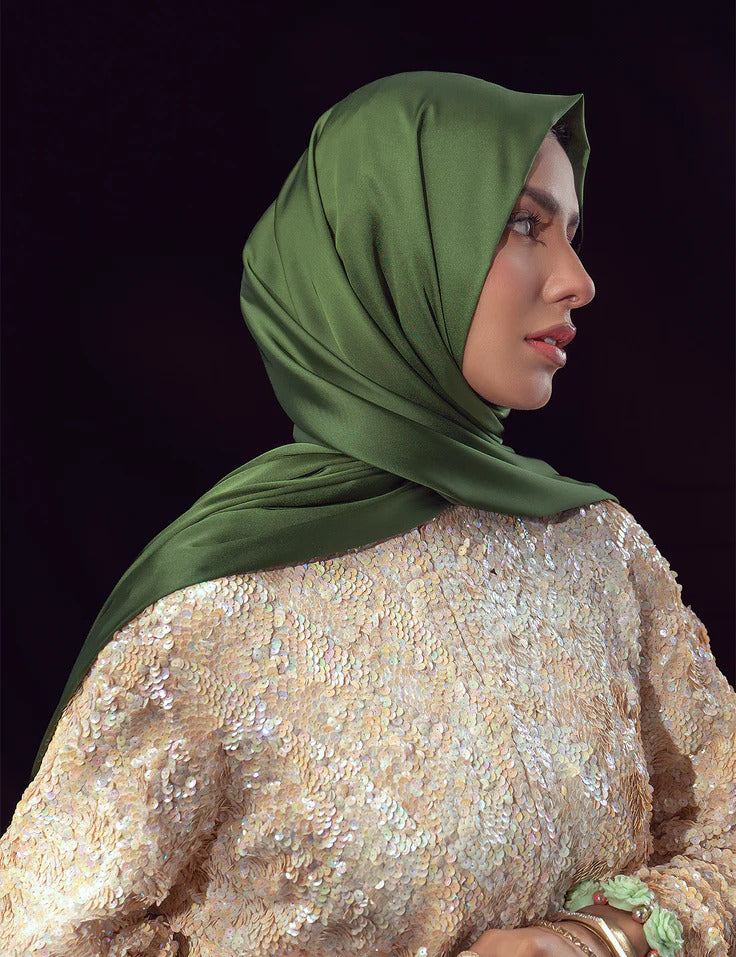 Stain Silk Hijab/Stoler - Green