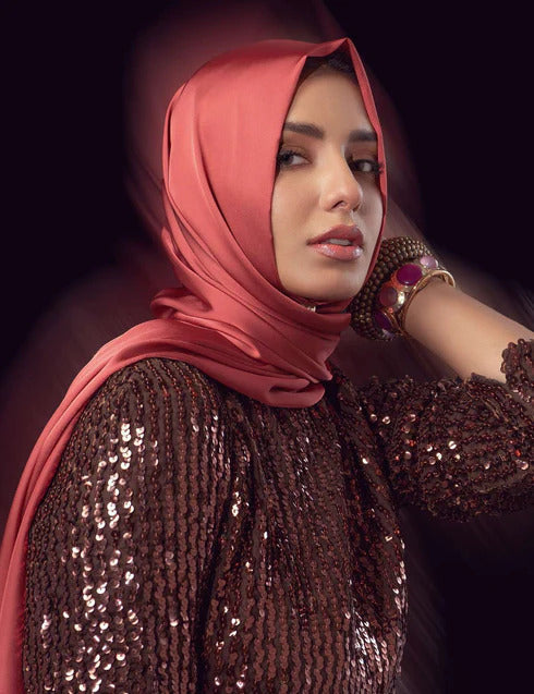 Stain Silk Hijab/Stoler - Rosewood