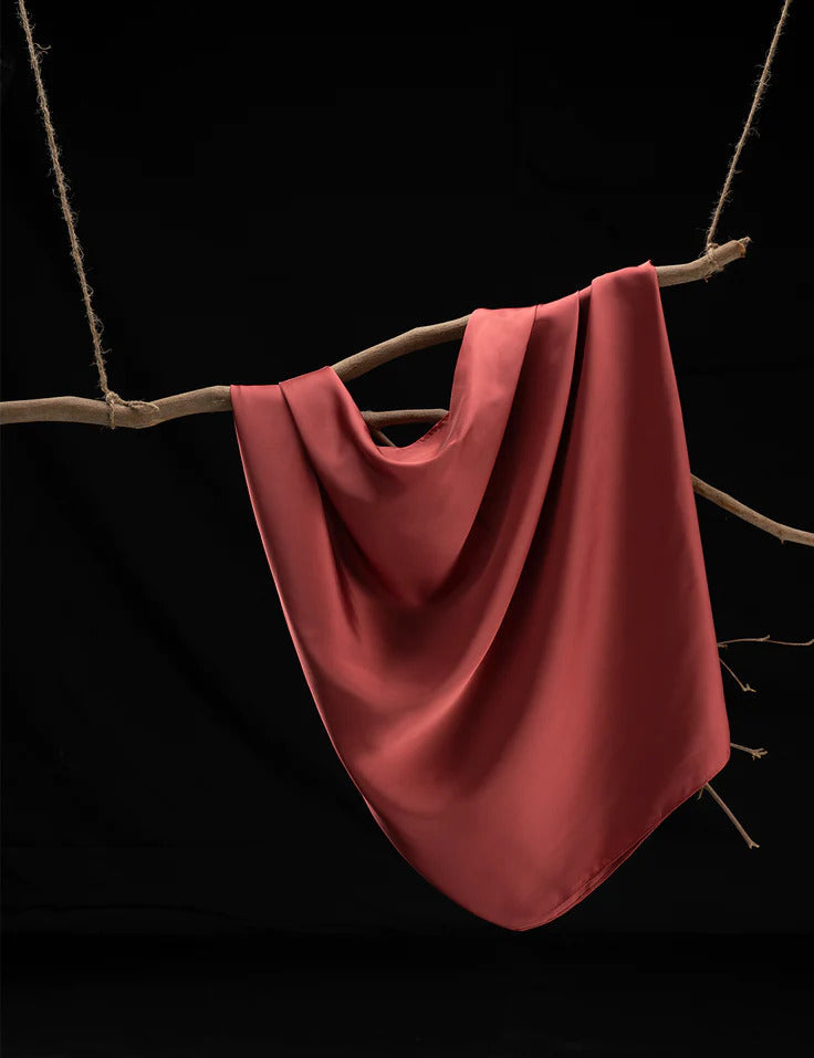 Stain Silk Hijab/Stoler - Rosewood