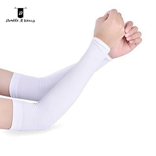 White Premium Unisex Stretchable Arm Sleeves