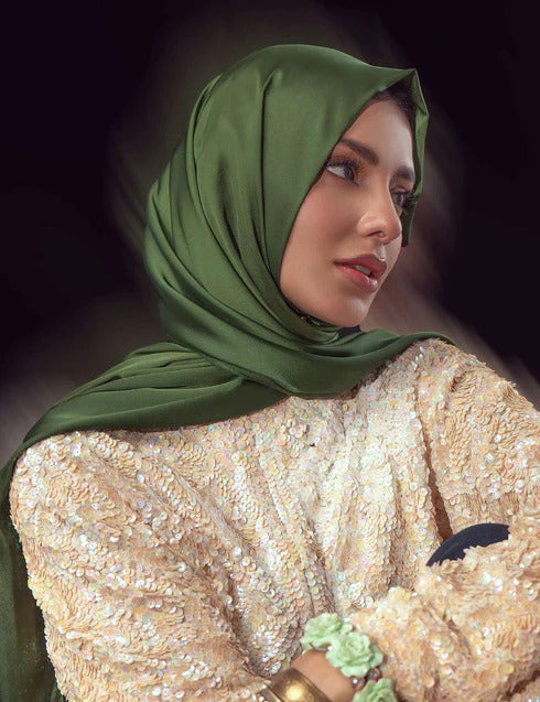 Stain Silk Hijab/Stoler - Green