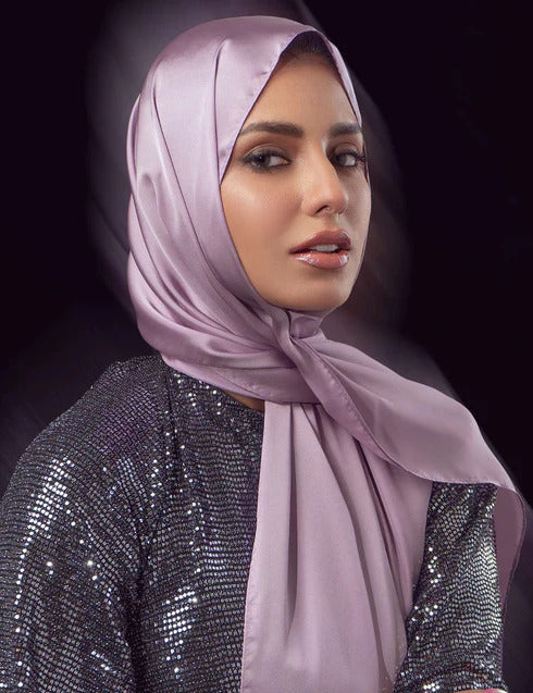 Stain Silk Hijab/Stoler - Lavender