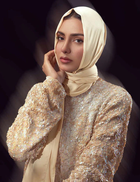 Stain Silk Hijab/Stoler -  Off-white