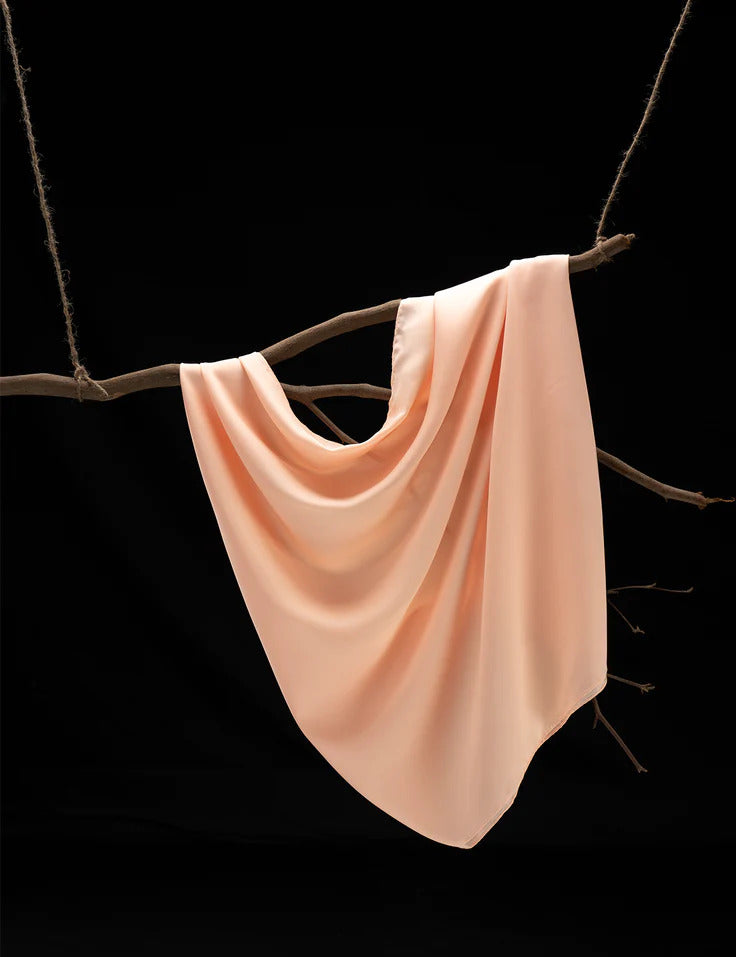 Stain Silk Hijab/Stoler - Peach